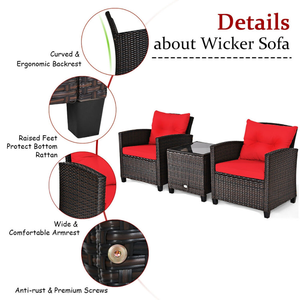 Washable Rattan Patio Set