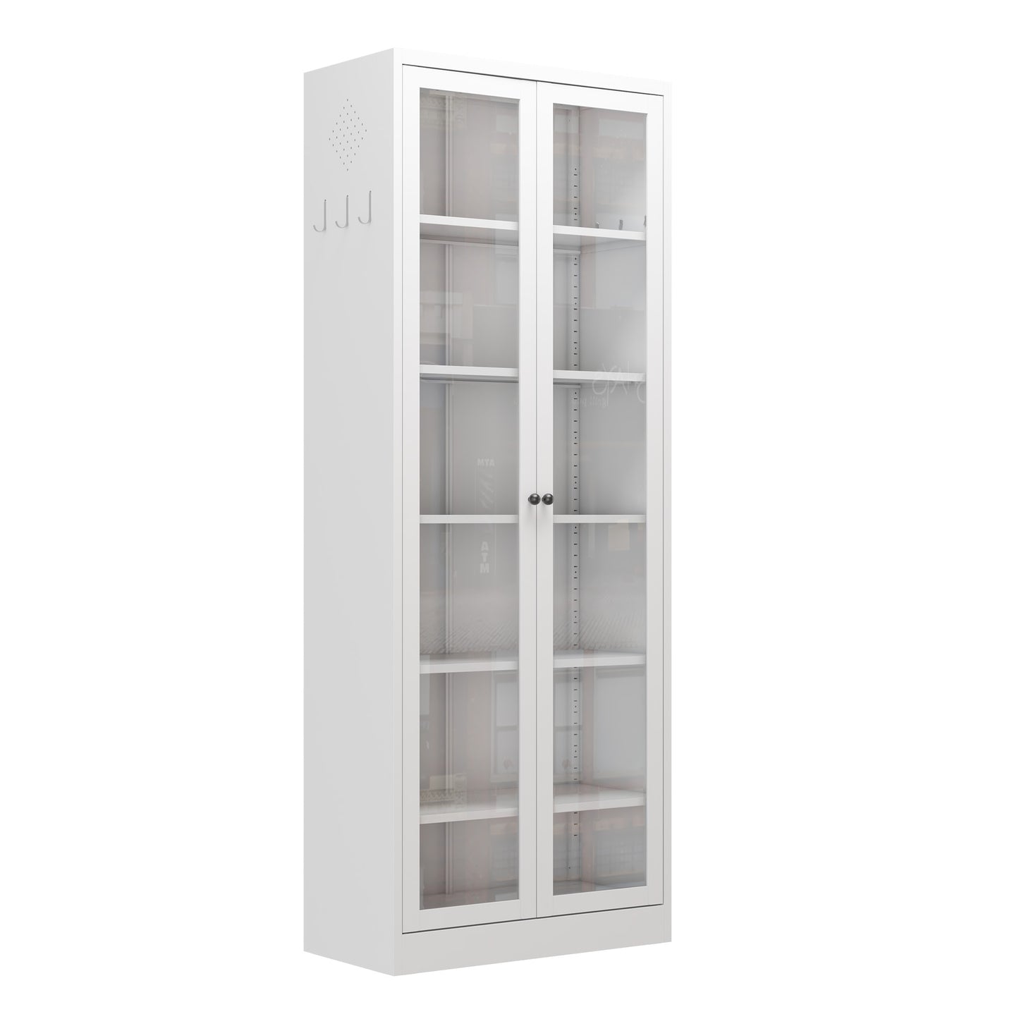 Metal Kitchen Pantry Cabinet -  Tall Storage With 5 Adjustable Shelves, White Freestanding Cabinet For Kitchen Pantry Bathroom