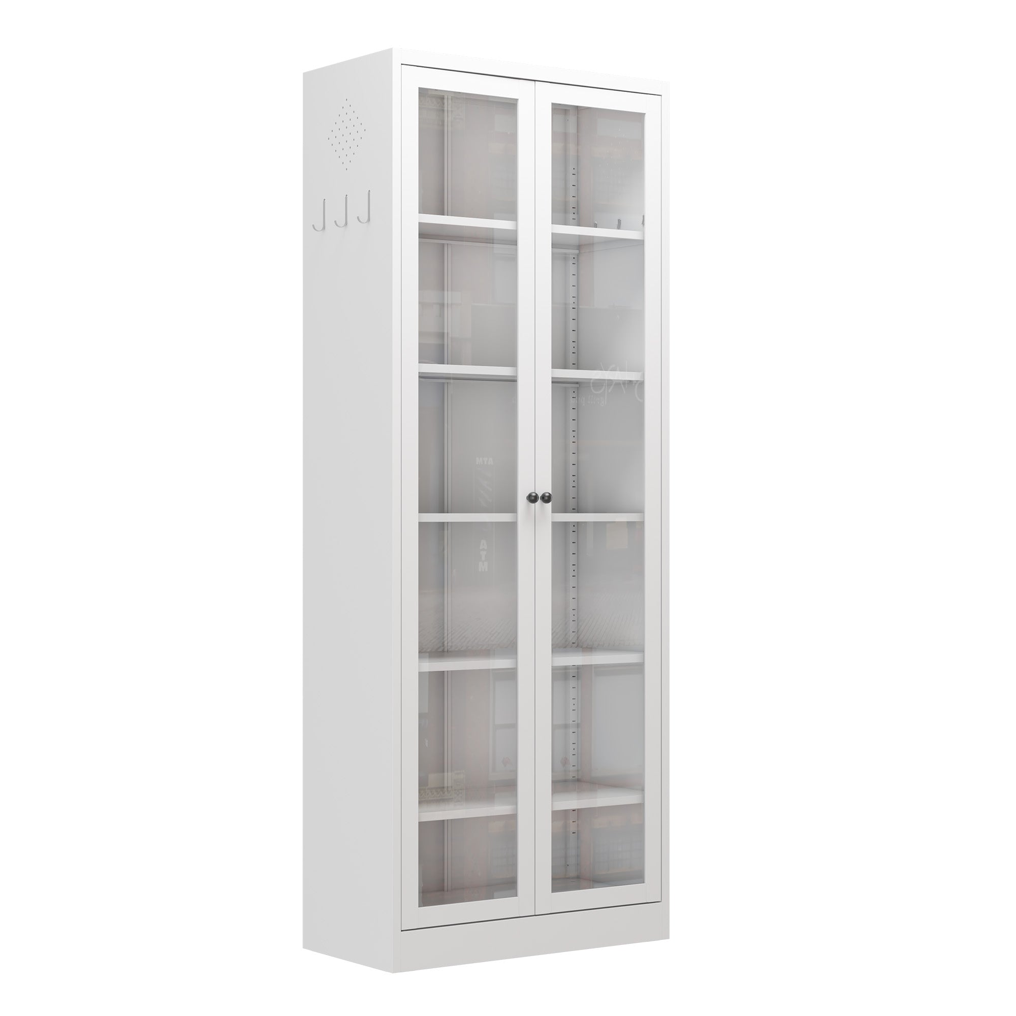 Gabinete de Despensa de Cocina de Metal - Almacenamiento Alto con 5 Estantes Ajustables, Gabinete Independiente Blanco para Despensa de Cocina y Baño