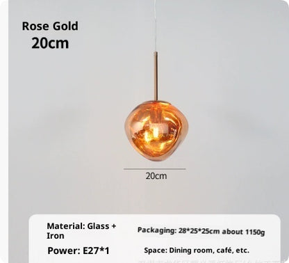 Simple Restaurant Single Head Glass Creative Chandelier