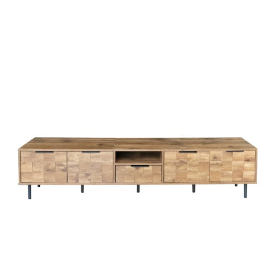 Soporte de TV de 78 pulgadas para TV de 85, 75, 65 pulgadas, Consolas de TV para sala de estar, Centro de entretenimiento de madera para TV con almacenamiento