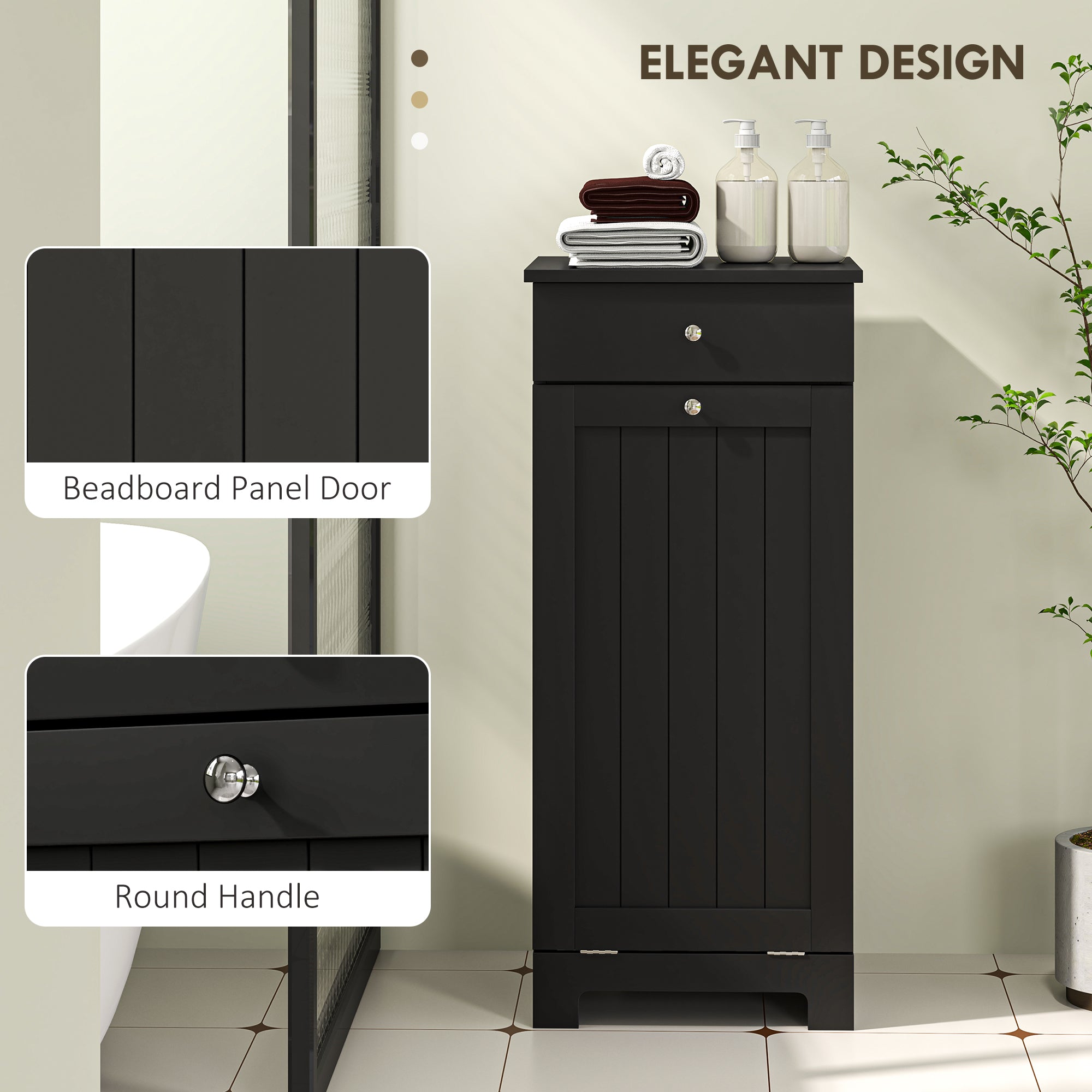 White Laundry Hamper Cabinet