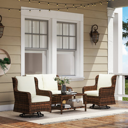 4 Piece PE Outdoor Patio Furniture Set
