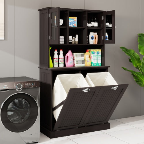 Black MDF Laundry Cabinet