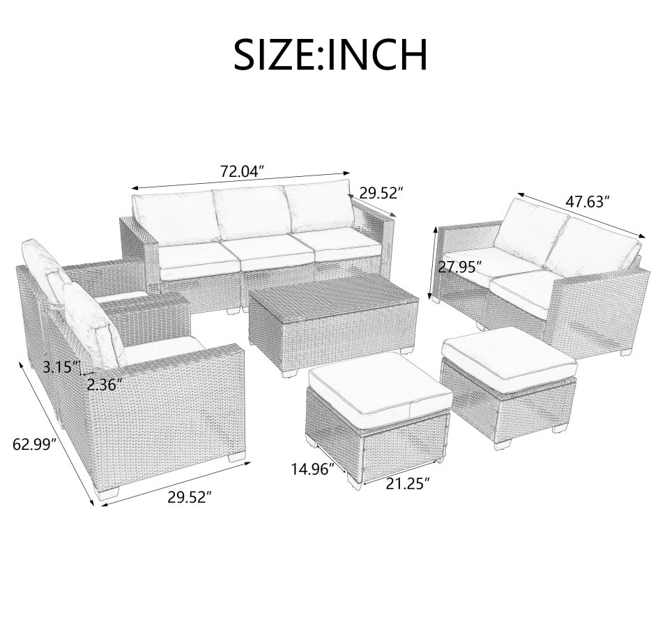 Gray Modular Patio Set