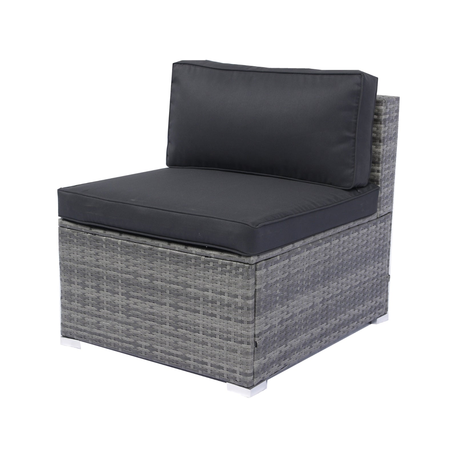 Wicker Rattan Sectional Sofa Retractable Canopy Outdoor