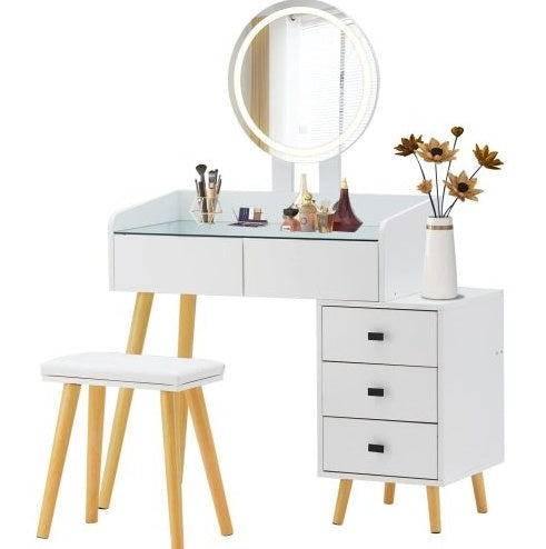 White Glass Vanity Table