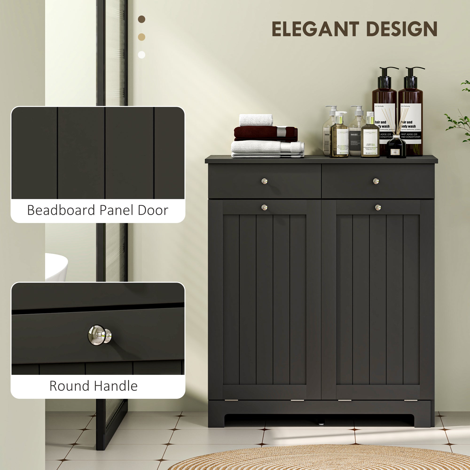 White Double Hamper Cabinet