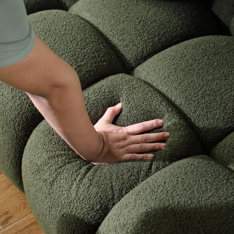 Olive Boucle Sofa
