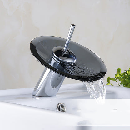 All Copper Basin Faucet Glass Waterfall Faucet