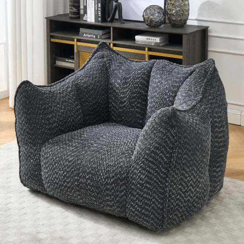 Sofá-Cama de Habichuelas de Peluche Comprimido - Relleno de Espuma de Alta Resiliencia, Silla de Salón de Boucle Ultra Suave para Una o Dos Personas, Asiento Acogedor para la Sala de Estar para Leer, Jugar y Relajarse, Ahorro de Espacio por Vacío