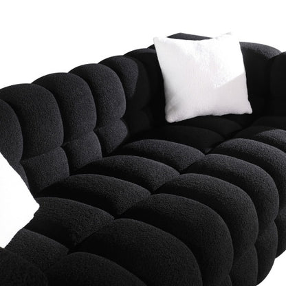 84.3 Length ,35.83 Deepth ,human Body Structure For USA People, Marshmallow Sofa,boucle Sofa ,White Color,3 Seater