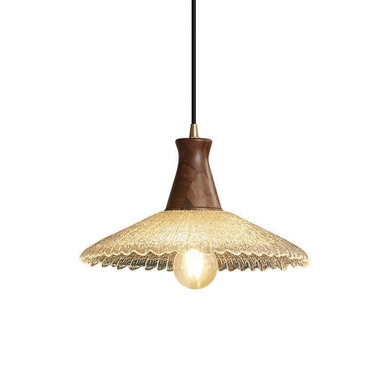 Retro Simple Restaurant And Cafe Xuan Brass Glass Chandelier