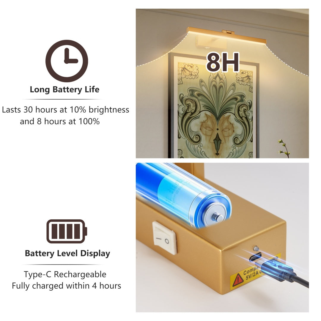 Gold Dimmable LED Vanity Light