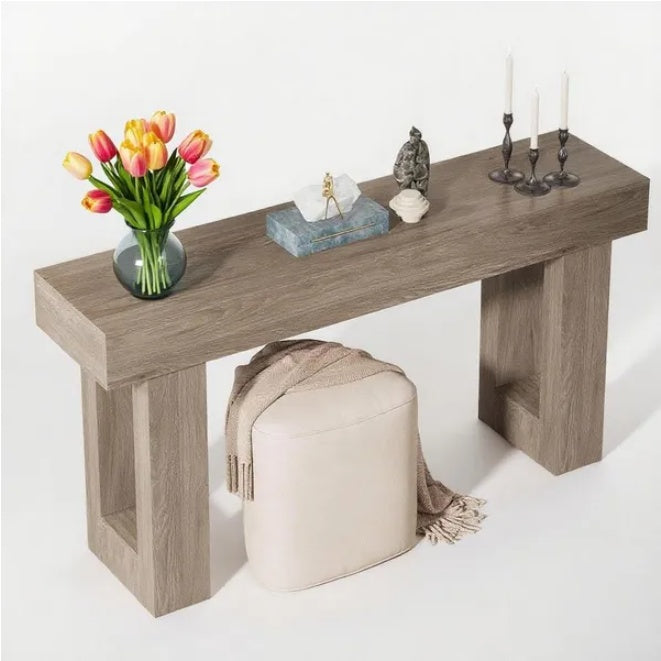 Mesa de Consola Larga de Madera Rectangular Mesa de Sofá Detrás del Sofá