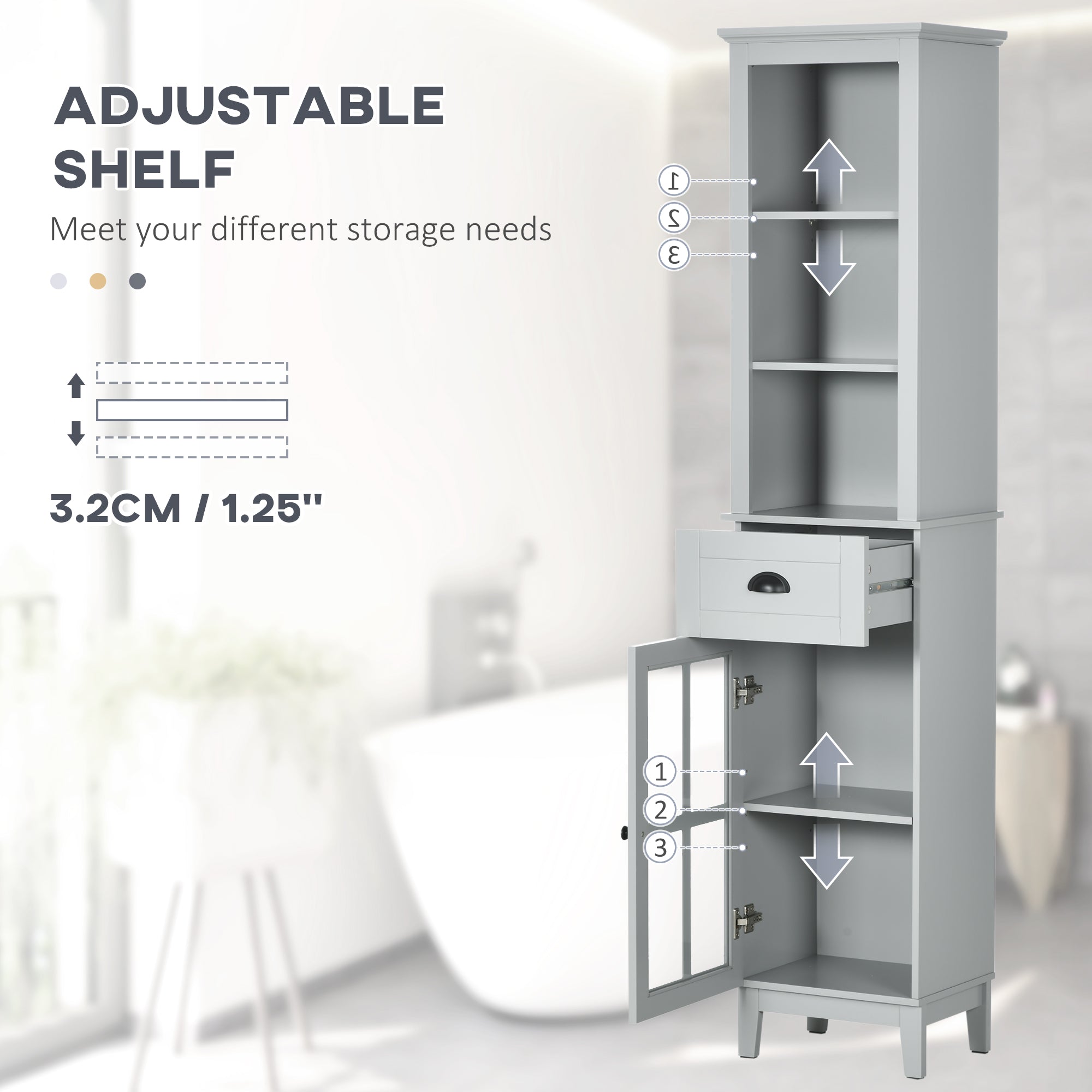 White Slim Storage Tower