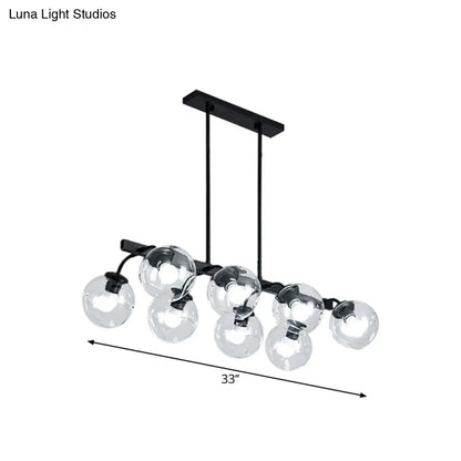 DecorBites™ 6/8-Light Modern Pendant with Black Orb Shade for Kitchen and Dining Room