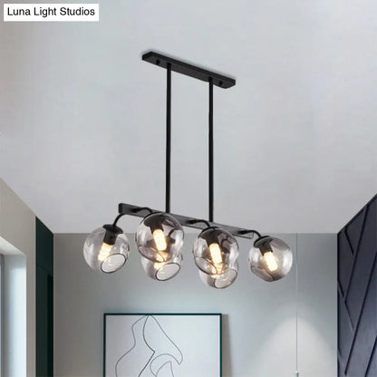 DecorBites™ 6/8-Light Modern Pendant with Black Orb Shade for Kitchen and Dining Room