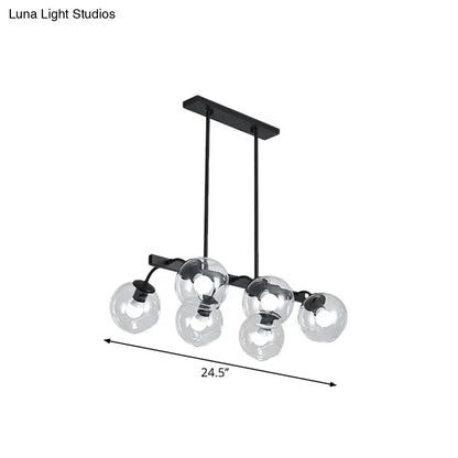 DecorBites™ 6/8-Light Modern Pendant with Black Orb Shade for Kitchen and Dining Room