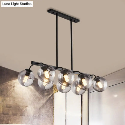 DecorBites™ 6/8-Light Modern Pendant with Black Orb Shade for Kitchen and Dining Room