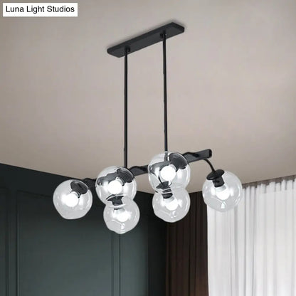DecorBites™ 6/8-Light Modern Pendant with Black Orb Shade for Kitchen and Dining Room