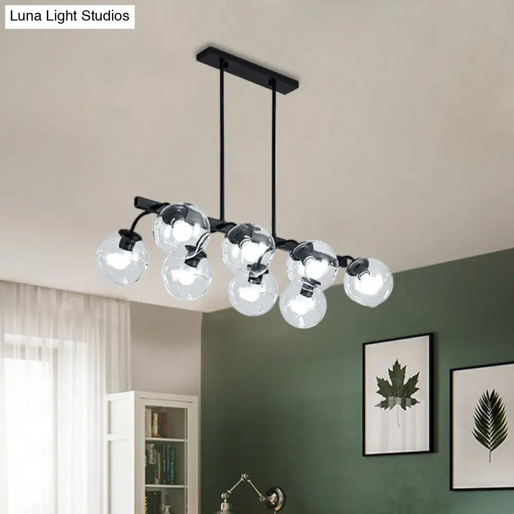 DecorBites™ 6/8-Light Modern Pendant with Black Orb Shade for Kitchen and Dining Room