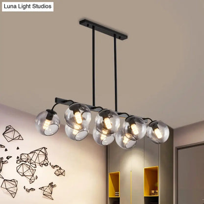 DecorBites™ 6/8-Light Modern Pendant with Black Orb Shade for Kitchen and Dining Room