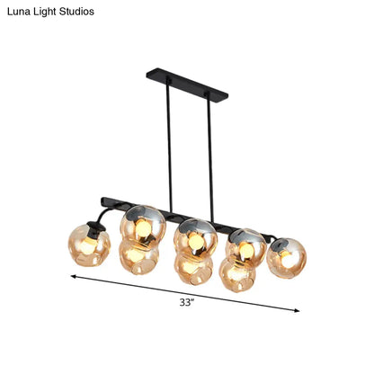 DecorBites™ 6/8-Light Modern Pendant with Black Orb Shade for Kitchen and Dining Room