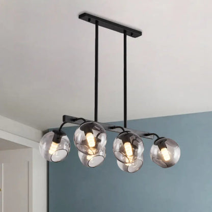 DecorBites™ 6/8-Light Modern Pendant with Black Orb Shade for Kitchen and Dining Room