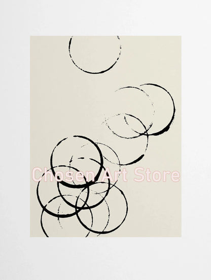 6 Black & Beige Abstract Canvas Poster Prints - 70X100cm Unframed / 3 - Posters
