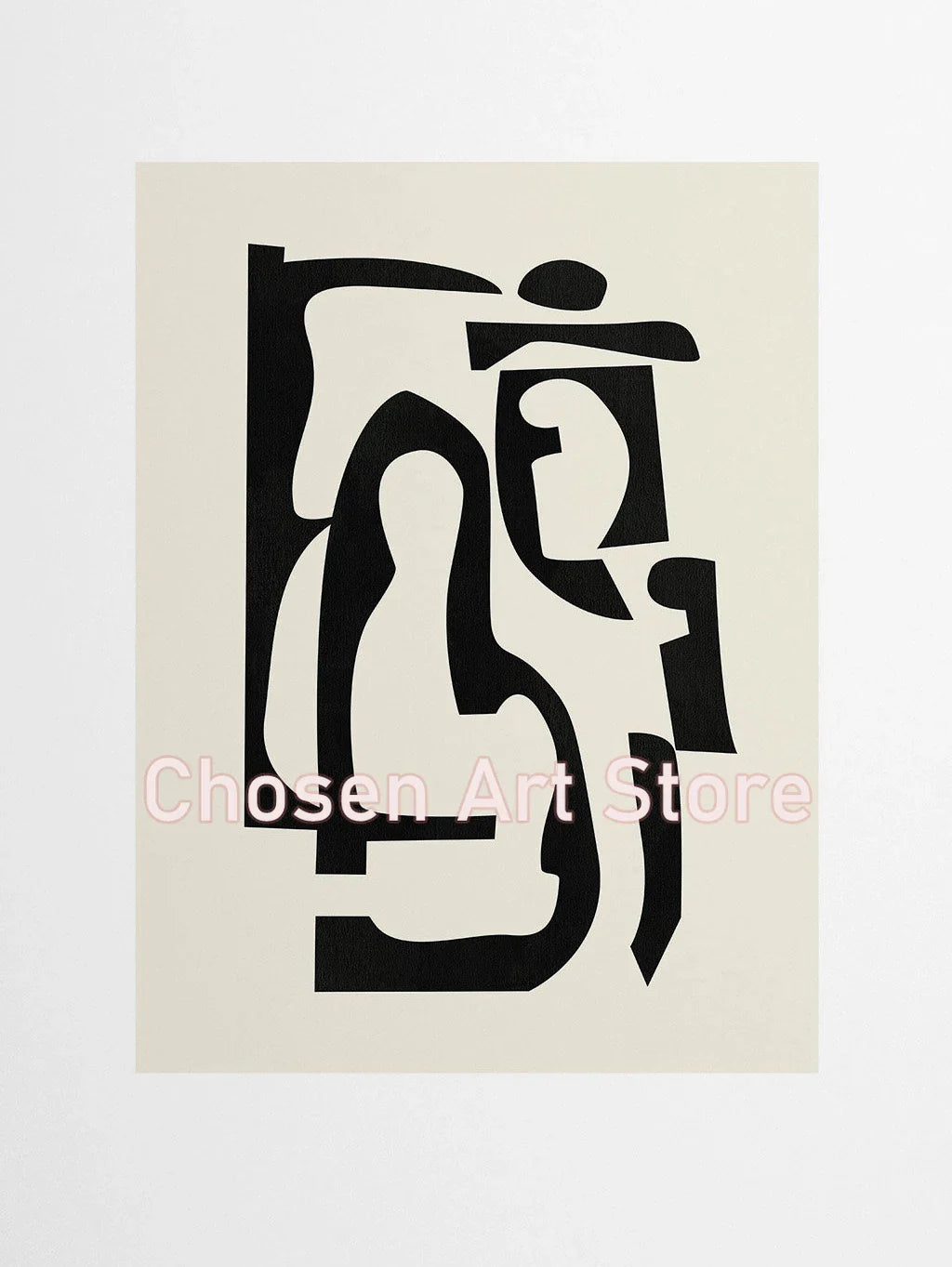 6 Black & Beige Abstract Canvas Poster Prints - 70X100cm Unframed / 4 - Posters