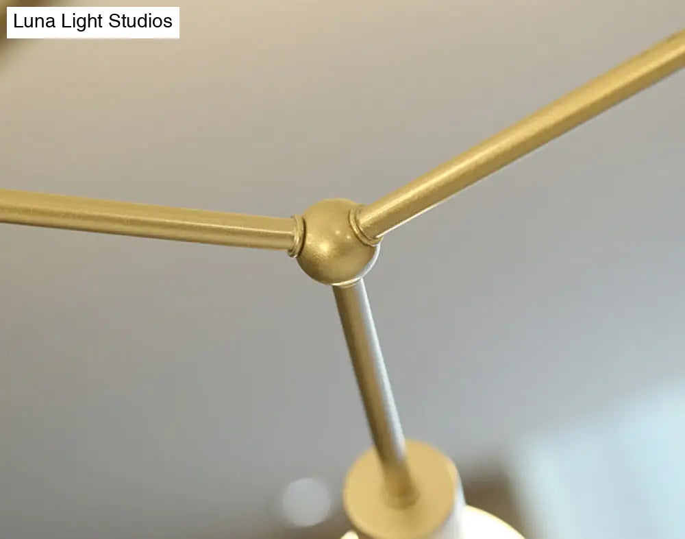 ثريا ديكوربايتس™ المعلقة بستة مصابيح على شكل فرع، مصنوعة من الزجاج بتصميم عصري، مناسبة لغرفة المعيشة