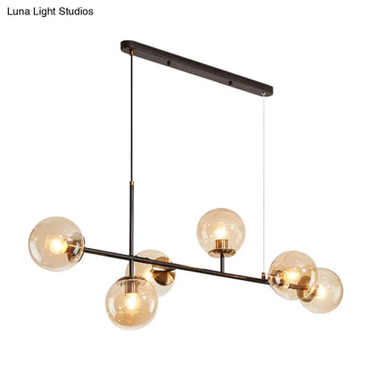 ديكوربايتس™ مصباح صناعي بستة مصابيح مع ظلال زجاجية متدرجة من العنبر/الأبيض اللبني/الأزرق وحبل قابل للتعديل