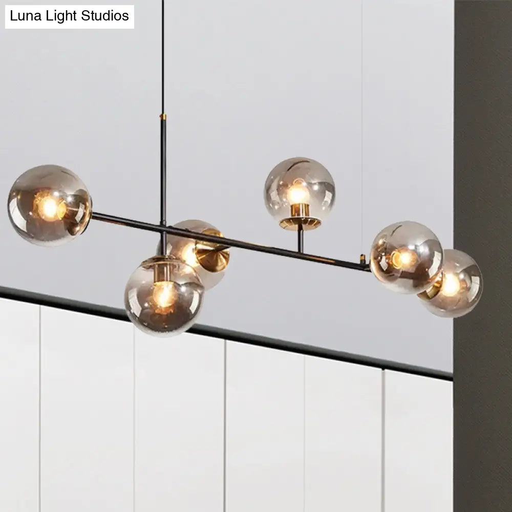 ديكوربايتس™ مصباح صناعي بستة مصابيح مع ظلال زجاجية متدرجة من العنبر/الأبيض اللبني/الأزرق وحبل قابل للتعديل