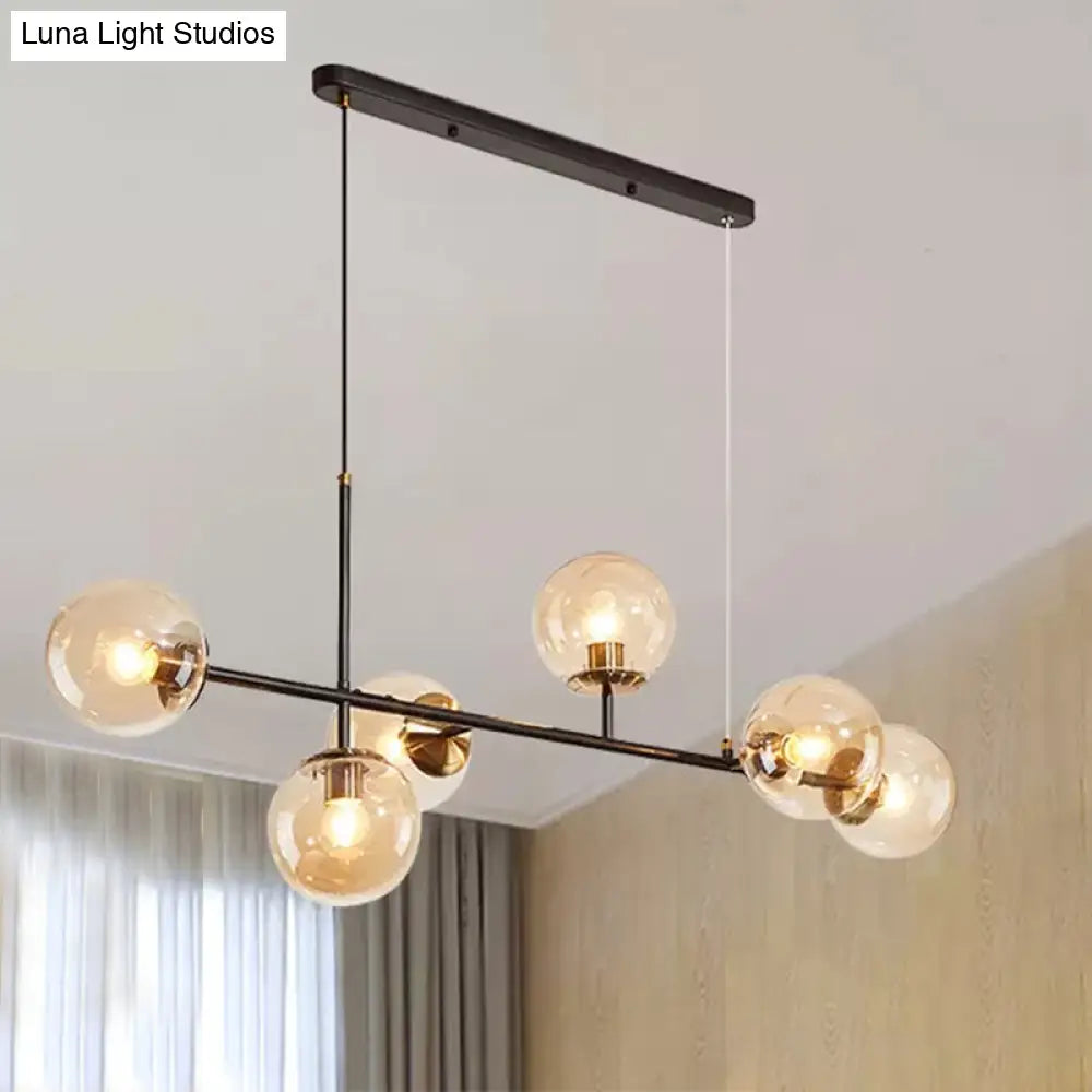 ديكوربايتس™ مصباح صناعي بستة مصابيح مع ظلال زجاجية متدرجة من العنبر/الأبيض اللبني/الأزرق وحبل قابل للتعديل