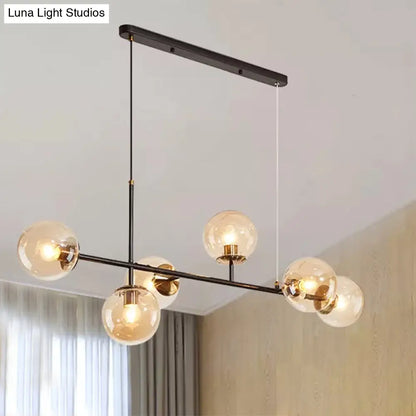 ديكوربايتس™ مصباح صناعي بستة مصابيح مع ظلال زجاجية متدرجة من العنبر/الأبيض اللبني/الأزرق وحبل قابل للتعديل