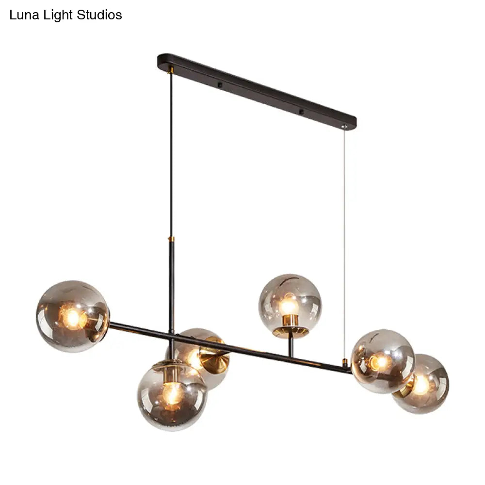 ديكوربايتس™ مصباح صناعي بستة مصابيح مع ظلال زجاجية متدرجة من العنبر/الأبيض اللبني/الأزرق وحبل قابل للتعديل