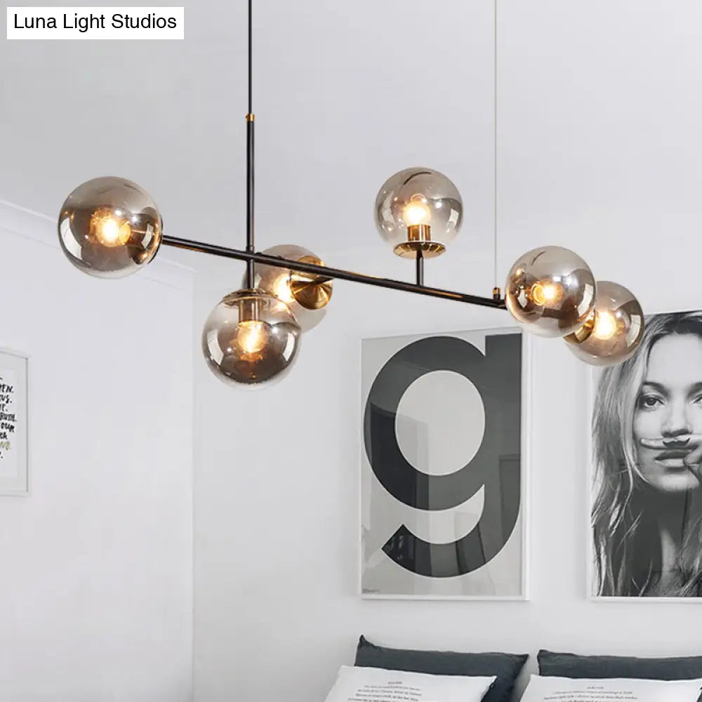 ديكوربايتس™ مصباح صناعي بستة مصابيح مع ظلال زجاجية متدرجة من العنبر/الأبيض اللبني/الأزرق وحبل قابل للتعديل