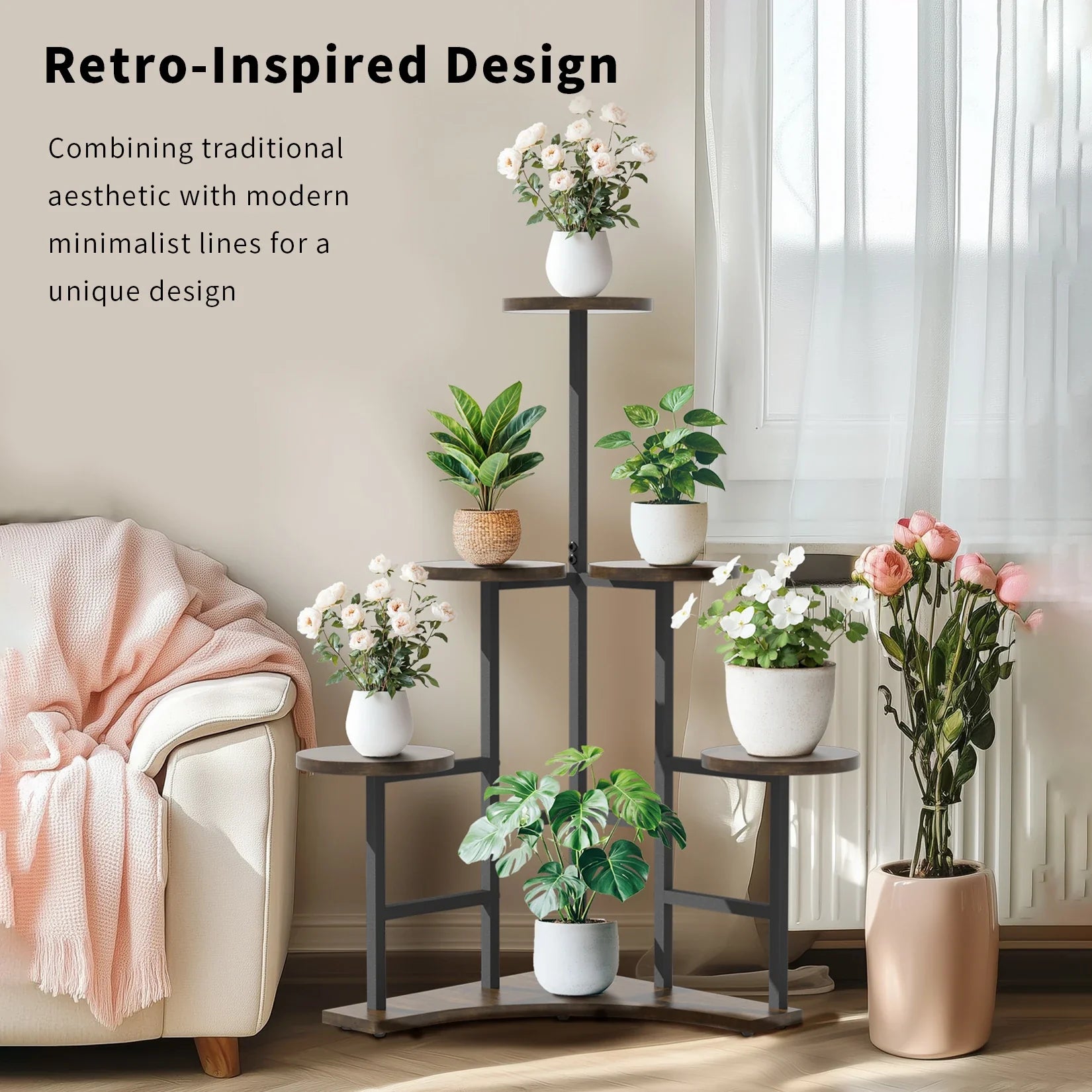 6-tier Corner Plant Stand - Space-saving Display Shelf