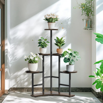 6-tier Corner Plant Stand - Space-saving Display Shelf