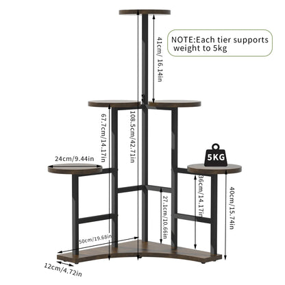 6-tier Corner Plant Stand - Space-saving Display Shelf