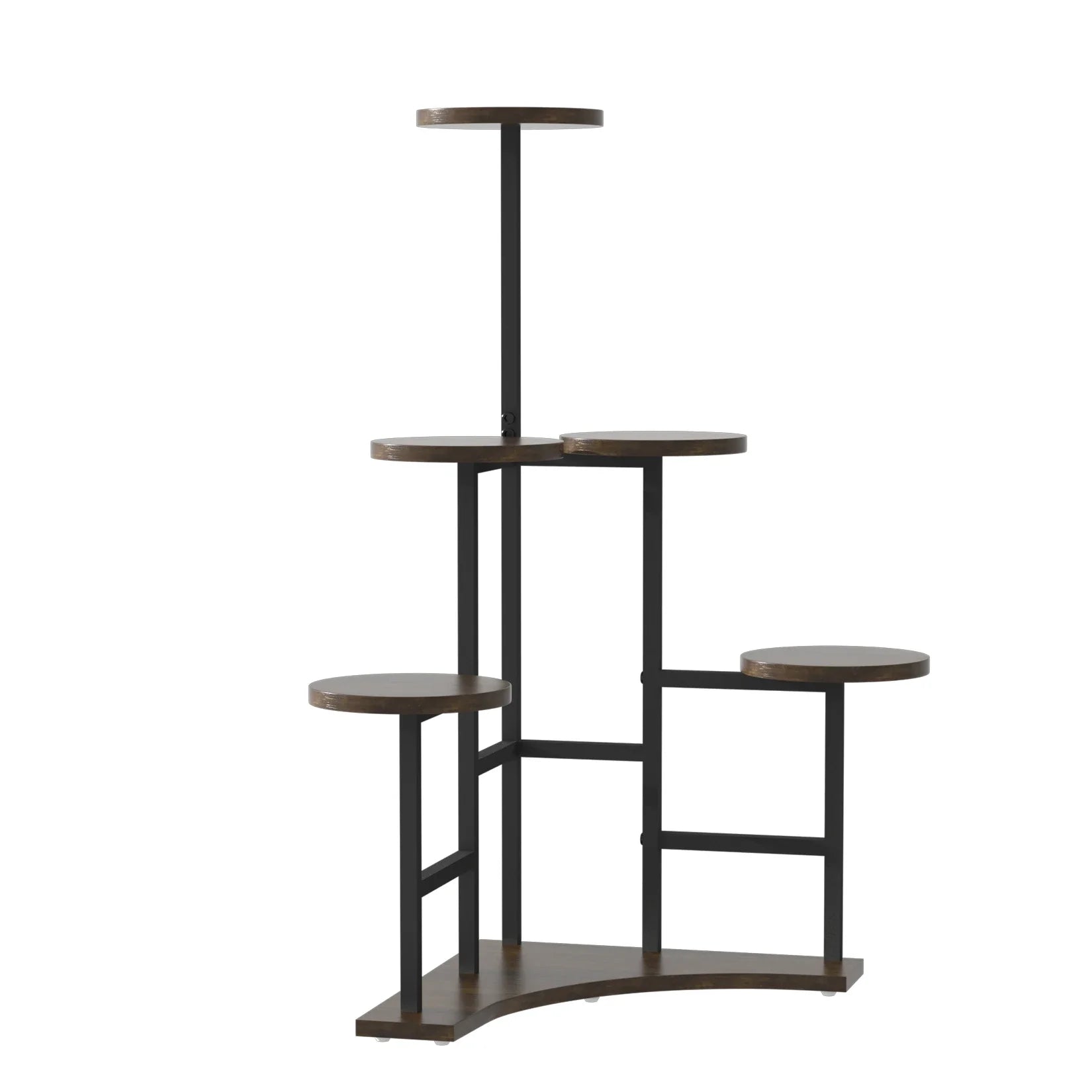 6-tier Corner Plant Stand - Space-saving Display Shelf - Brown / United States
