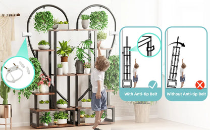 6-Tier Half Heart Metal Plant Stand