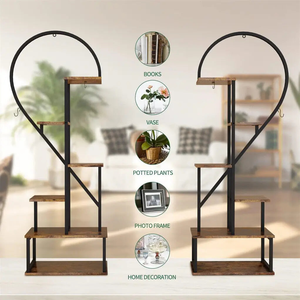 6-Tier Heart Shaped Plant Display Stand