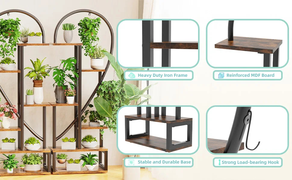 6-Tier Heart Shaped Plant Display Stand