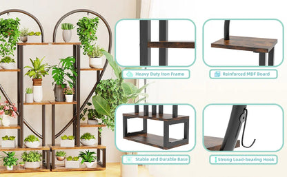 6-Tier Heart Shaped Plant Display Stand