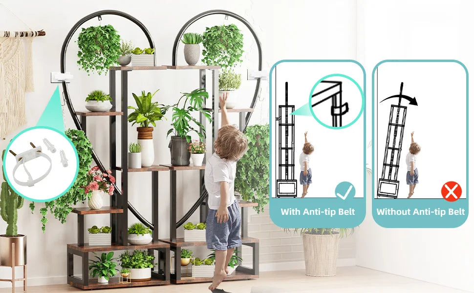 6-Tier Heart Shaped Plant Display Stand