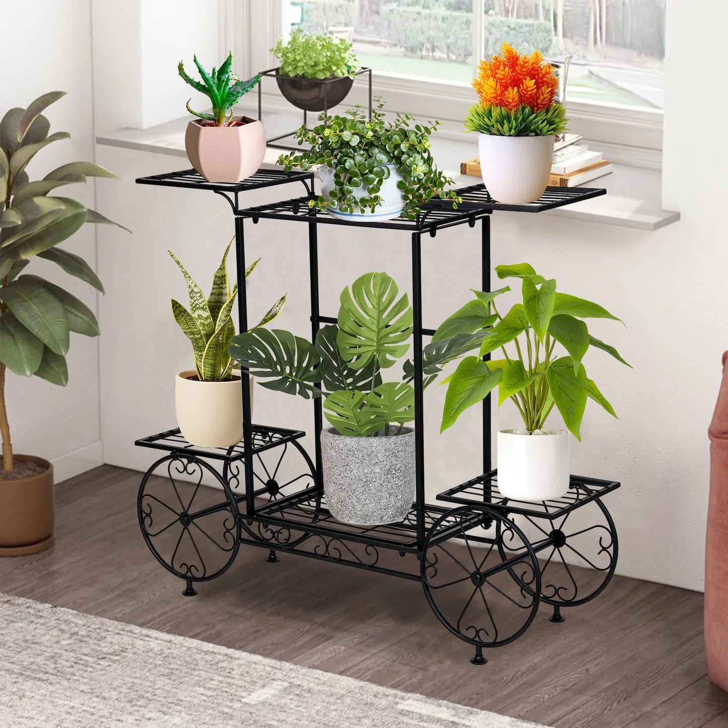 6-Tier Metal Plant Stand for Indoor & Outdoor Plants
