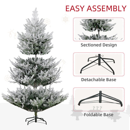 HOMCOM 6 Foot Artificial Christmas Tree, Pine Hinged Xmas Tree With 795 Realistic Branches, Steel Base, Auto Open, Green