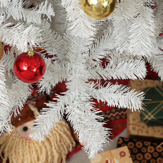 HOMCOM 9ft Tall Artificial Christmas Tree, Unlit Xmas Tree With 2132 Branch Tips, Auto Open, Steel Base, Holiday Decor For Home Office, White